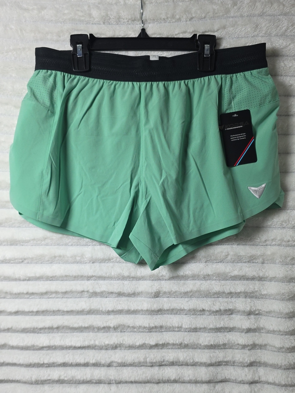 0499 Korsa Women's Athletic Shorts with Built In Underwear, Green; Large